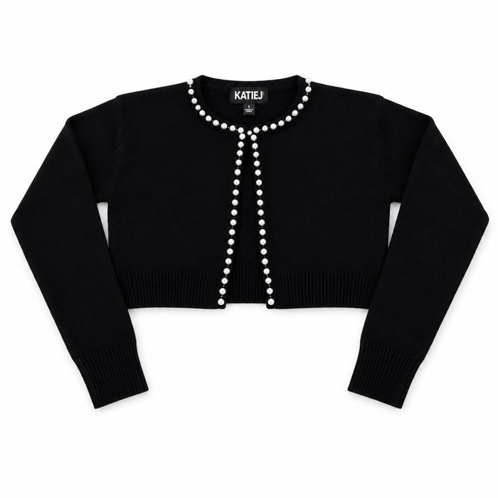 Katie J NYC kitty Hem Sweater With Pearls
