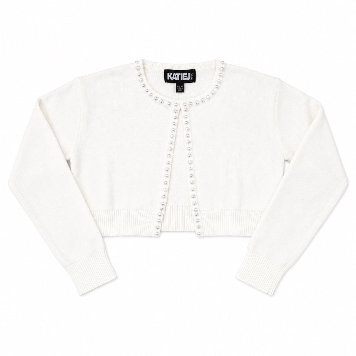 Katie J NYC kitty Hem Sweater With Pearls