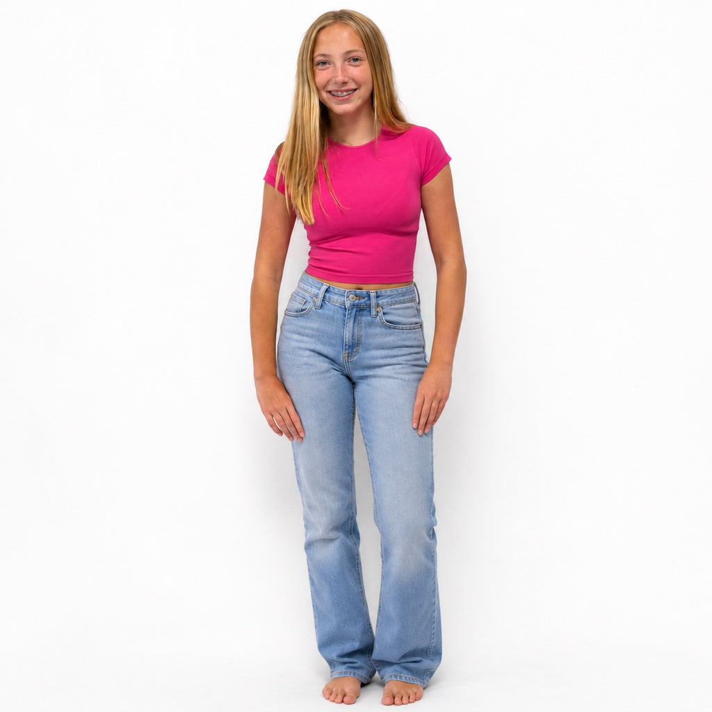 Nikibiki Jersey Crew Neck Crop Tee